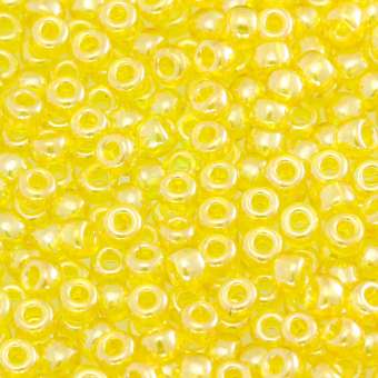 Miyuki, Rocailles, 10Gramm, 3mm (8/0), 163 Transparent Luster zitronengelb (transparent luster)