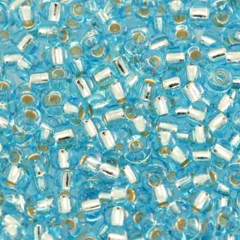Miyuki, Rocailles, 10Gramm, 3mm (8/0), 18 Silverline hellblau (silverline)