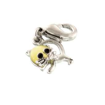 Metallanhänger mit Strass, 10X2mm, Katze, verschiedene Farben 