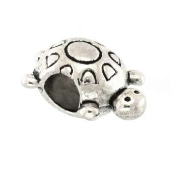Großlochperle aus Metall, 10X14mm, Schildkröte, verschiedene Farben 