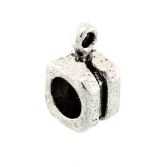Großlochperle mit Anhängerhalter, 5X7mm, rechteckig, verschiedene Farben 