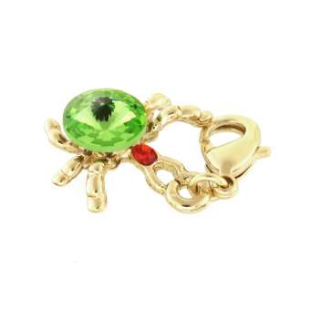 Metallanhänger mit Strass, 17X12mm, Spinne, verschiedene Farben 