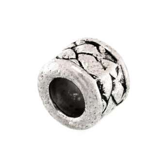 Großlochperle mit Ornament, 8X10mm, rund, verschiedene Farben 