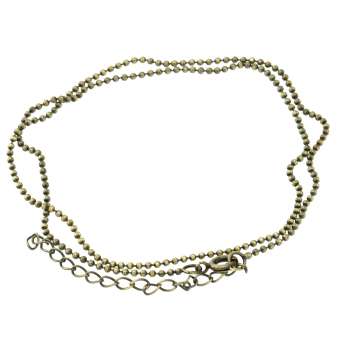 Halskette (ballchain) mit Ringverschluß, 42cm, verschiedene Farben 