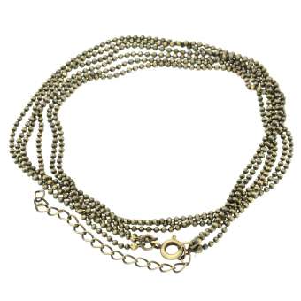 Dreigliedrige Halskette (ballchain) mit Ringverschluß, 42cm, verschiedene Farben 