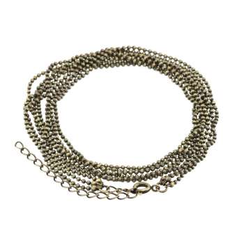 Dreigliedrige Halskette (ballchain) mit Ringverschluß, 55cm, verschiedene Farben 