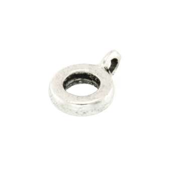 Großlochperle mit Anhängerhalter, 7mm, rund, verschiedene Farben 
