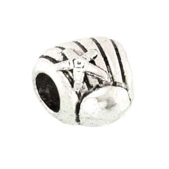 Großlochperle aus Metall, 11X12mm, Muschel, verschiedene Farben 