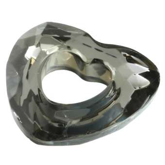 Anhänger aus facettiertem Glas, 32X7mm, Herzform, verschiedene Farben 