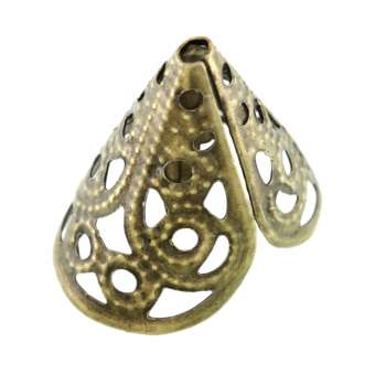Perlenkappe, 17X16mm, konisch, verschiedene Farben 