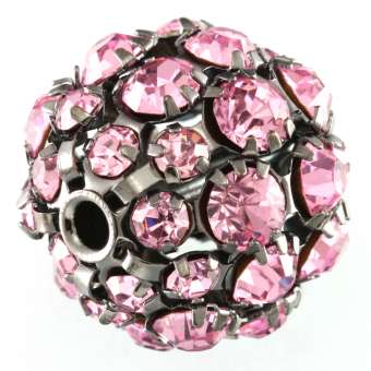 Perle mit Strass, 20mm, rund, verschiedene Farben 