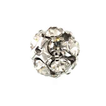 Perle mit Strass, 10mm, rund, verschiedene Farben 