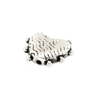 Metallperle mit Ornament, 10X7mm, Herz, verschiedene Farben 