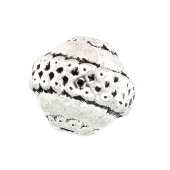 Metallperle mit Ornament, 10mm, rund, verschiedene Farben 