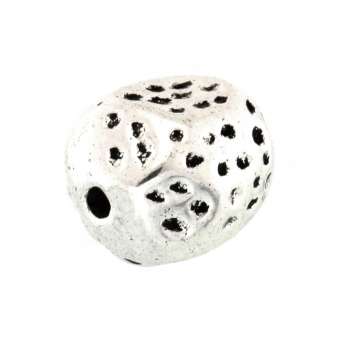 Verzierte Metallperle, 12X10mm, asymmetrisch, verschiedene Farben 