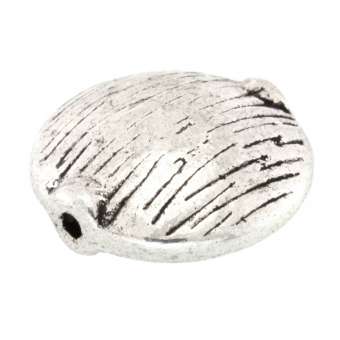 Metallperle verziert, 15mm, rund, verschiedene Farben 
