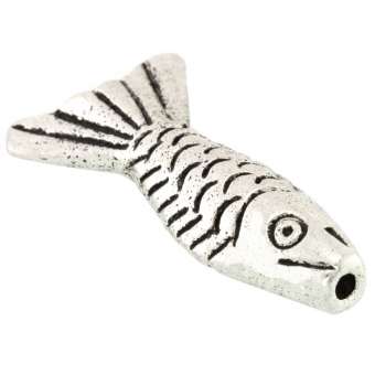 Metallperle, 30X10mm, Fisch, verschiedene Farben 