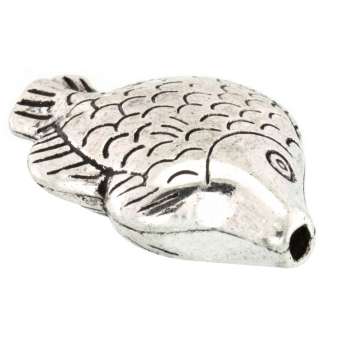 Metallperle, 25X19mm, Fisch, verschiedene Farben 