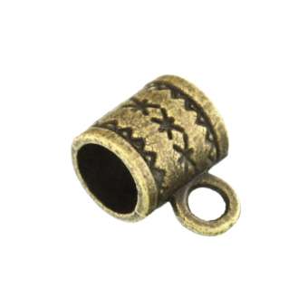 Großlochperle mit Anhängerhalter, 8X6mm, Zylinder, verschiedene Farben 