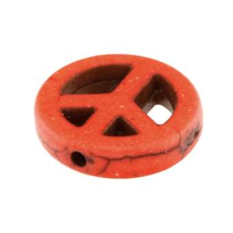 Motivperle, 15mm, Peace, verschiedene Farben 