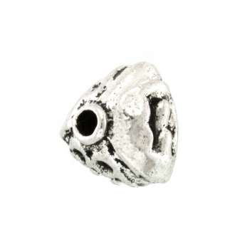 Metallperle mit Ornament, 9X9mm, dreieckig, verschiedene Farben 