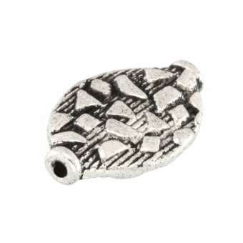 Metallperle mit Ornament, 15X10mm, oval, verschiedene Farben 