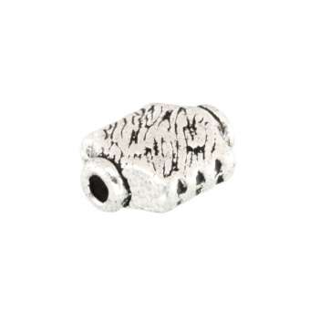 Metallperle mit Ornament, 9X8mm, rechteckig, verschiedene Farben 