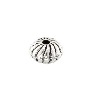 Metallperle mit Ornament, 4X6mm, oval, verschiedene Farben 