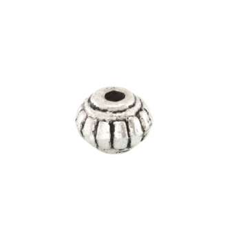 Metallperle mit Ornament, 4X5mm, oval, verschiedene Farben 