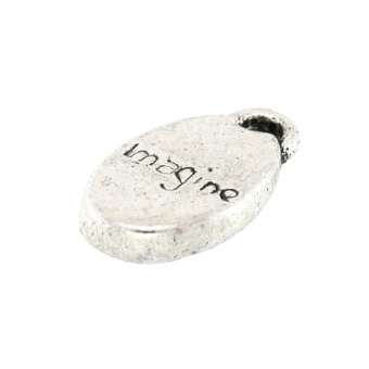 Metallanhänger, 15X8mm, "Imagine", verschiedene Farben 