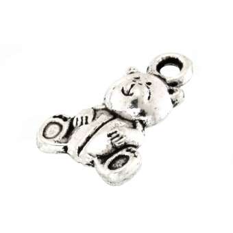 Metallanhänger, 15X10mm, Teddy Bär, verschiedene Farben 