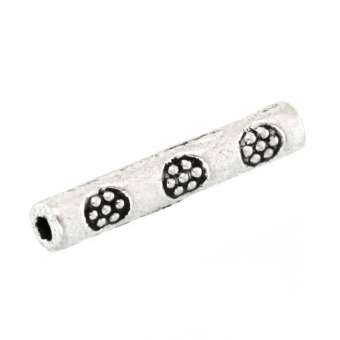 Metallperle mit Ornament, 15X2,5mm, dreieckig, verschiedene Farben 