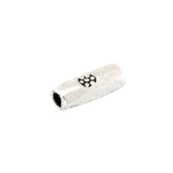 Metallperle mit Ornament, 7X2,5mm, Stäbchen, verschiedene Farben 