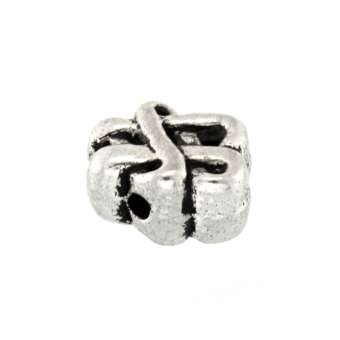 Metallperle, 8X8mm, Schleife, verschiedene Farben 