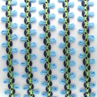 Fantasieband mit Schlaufen, 100cm, 10mm breit, verschiedene Farben 