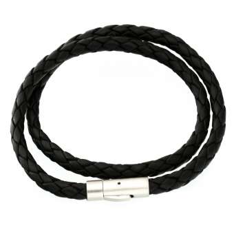 Lederarmband, 41cm, geflochten, verschiedene Farben 