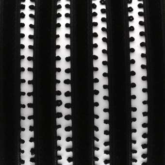 Samtband mit Schlaufen, 50cm, 14mm breit, schwarz schwarz