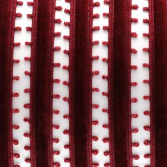 Samtband mit Schlaufen, 50cm, 14mm breit, dunkelrot dunkelrot