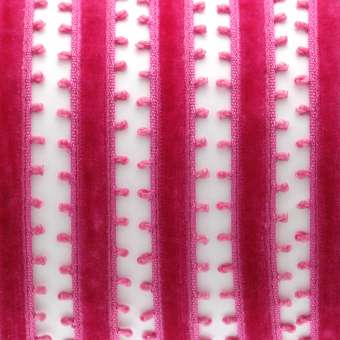 Samtband mit Schlaufen, 50cm, 14mm breit, dunkelpink dunkelpink