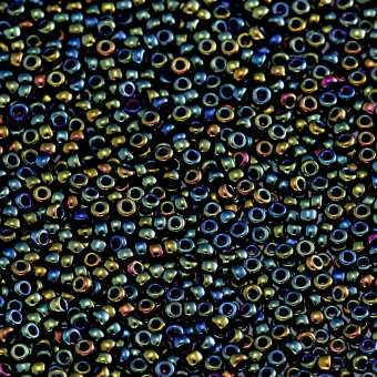 Miyuki, Rocailles, 10Gramm, 1,5mm (15/0), 453 Metallic dunkelgrün metallic