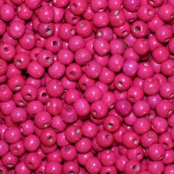 Holzperlen (25 Gramm, ca. 70 Stück), ca. 10 mm, pink pink