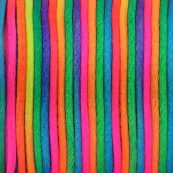 Satinschnur, 100cm, 2,5mm breit, Multicolour-Neonfarben neonfarben (mehrfarbig)