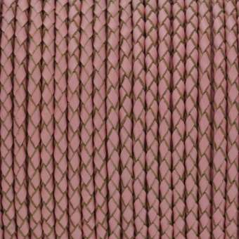 Geflochtenes Lederband (50cm), 3mm breit, rund, rosa rosa