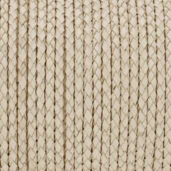 Geflochtenes Lederband (50cm), 3mm breit, rund, eierschalen weiß eierschalen weiß