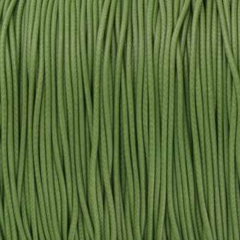 Gewachstes Schmuckband (100cm), 1mm breit, rund, khaki grün khaki grün