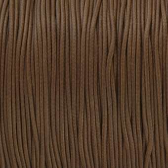 Gewachstes Schmuckband (100cm), 1mm breit, rund, hellbraun hellbraun