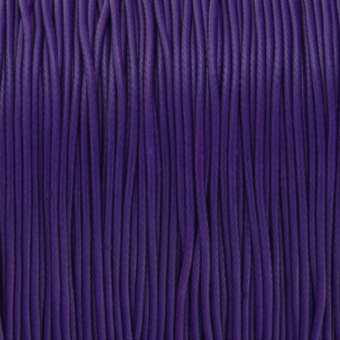 Gewachstes Schmuckband (100cm), 1mm breit, rund, dunkelviolett dunkelviolett