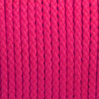 Geflochtenes Kunstlederband (100cm), 5mm breit, rund, pink pink
