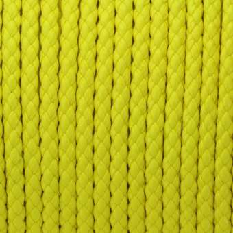 Geflochtenes Kunstlederband (100cm), 5mm breit, rund, zitronen gelb zitronen gelb 