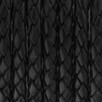 Geflochtenes Lederband, 20cm, 10mm breit, schwarz 